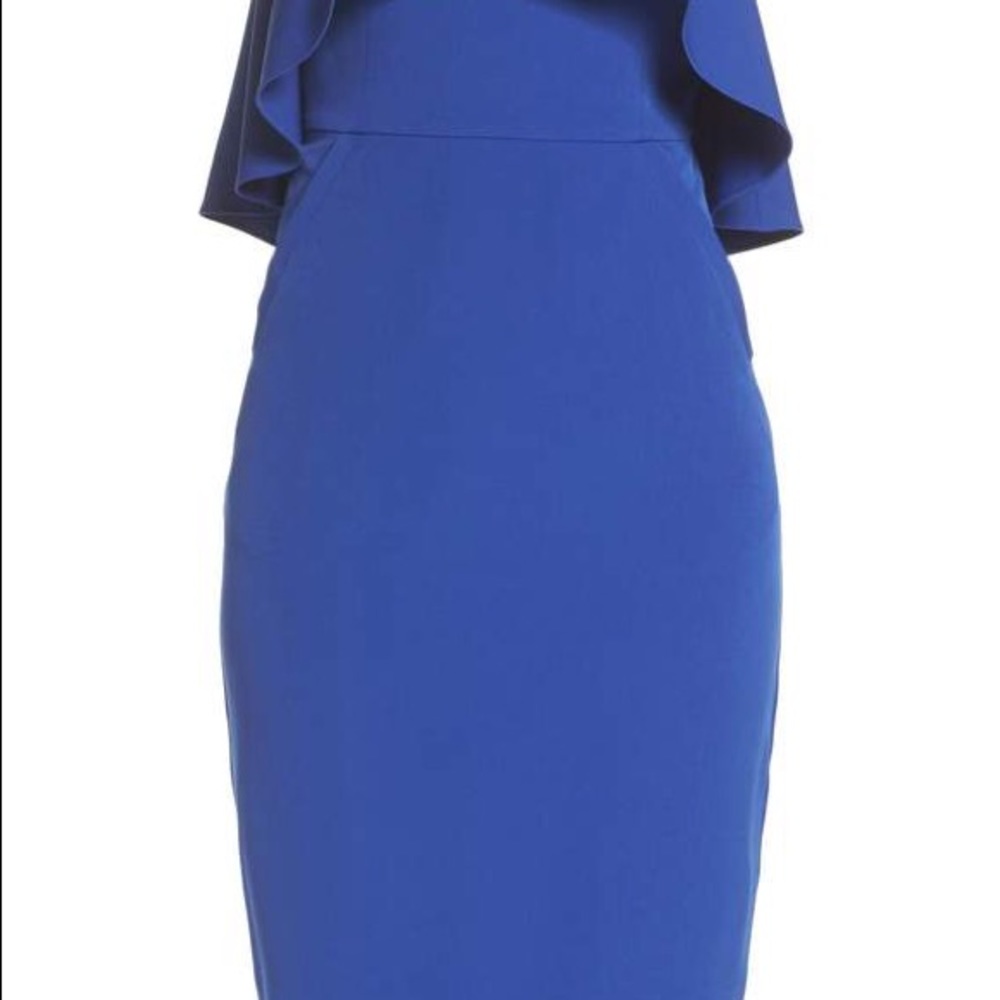 Chelsea 28 Ruffle Crepe Sheath Dress - Picture 7 of 7